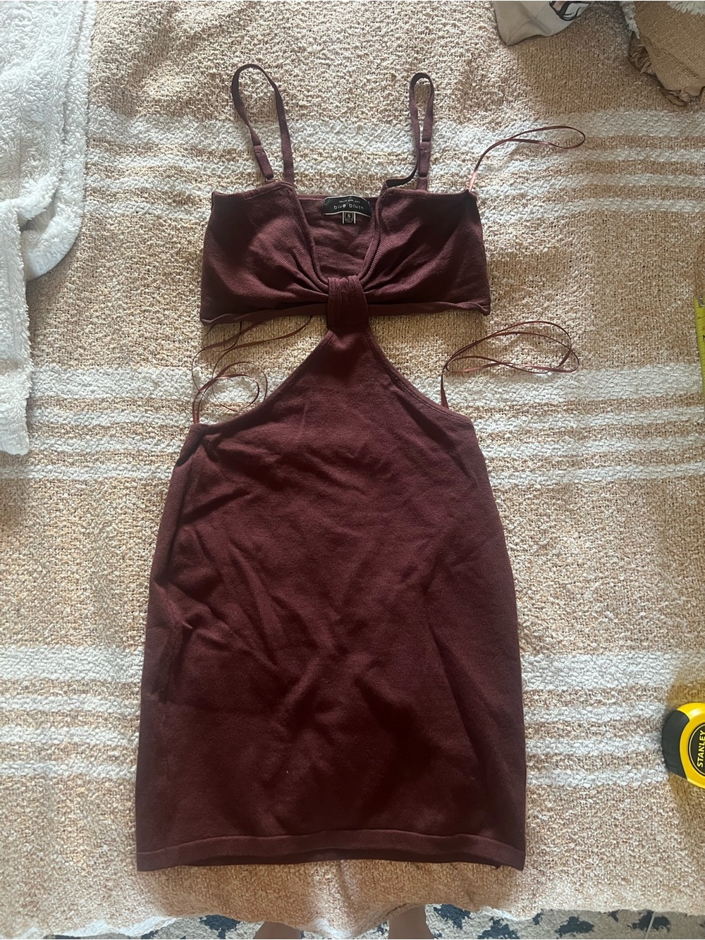 Brown Cutout Mini Dress